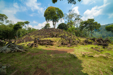 Fototapeta na wymiar Rocks on megalithic sites, Gunung Padang, Indonesia