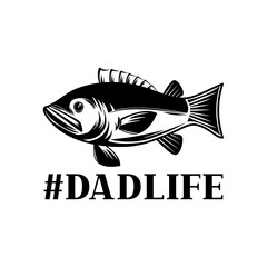 #Dadlife motivational slogan inscription. Vector quotes. Illustration for prints on t-shirts and bags, posters, cards. Isolated on white background. Motivational and inspirational phrase.