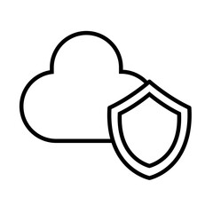 cloud computing with shield line style