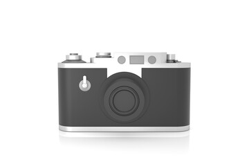 Retro camera model isolated on white background. 3D rendering.