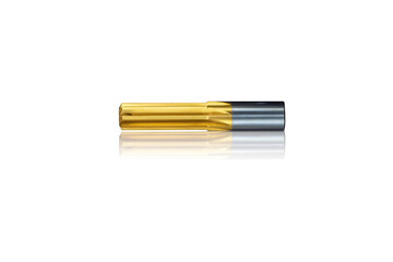 reamer drill special tools. Cutting edge right hand 8 teeth. Material carbide coating. Isolated on...