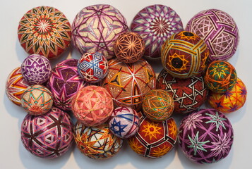 Traditional japanese decorative balloon of happiness made of yarn