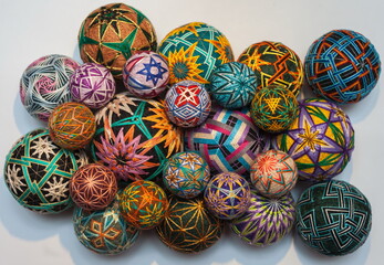 Traditional japanese decorative balloon of happiness made of yarn