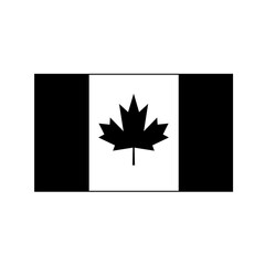 National Flag of the Country or Nation of Canada Black and White
