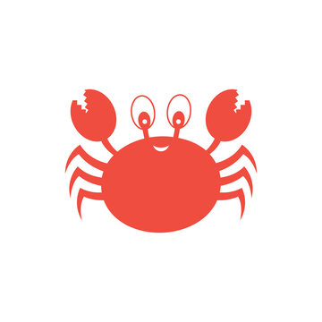 cute crab cartoon logo