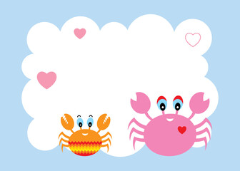 Fototapeta premium cute crab happy mother's day greeting card