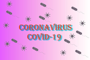 logo of coronavirus or covid-19 in a black and white background.