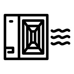Naklejka premium Vent air circulation icon. Outline vent air circulation vector icon for web design isolated on white background
