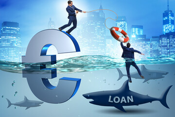 Euro currency devaluation and exchange rate concept