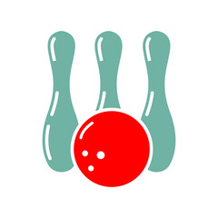 Ball and pin bowling icon