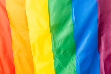 Fototapeta na wymiar The Rainbow Flag, used as a symbol of LGBTQ pride movements