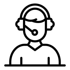 Credit support operator icon. Outline credit support operator vector icon for web design isolated on white background