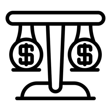 recommend clip art: Balance money icon. Outline balance money vector icon for web design isolated on white background