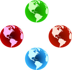 globe with different colors vector design