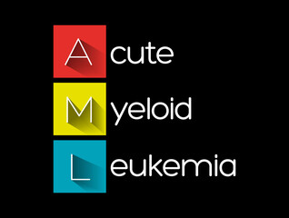 AML - Acute Myeloid Leukemia acronym, medical concept background