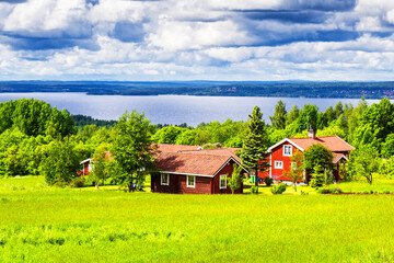 Typical wooden cottage in the countryside, Sweden