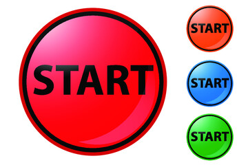start buttons red green and blue colors  