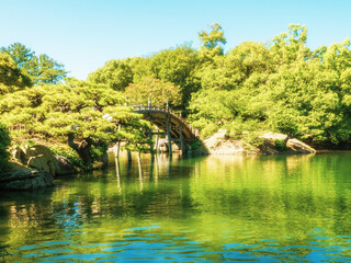 Fototapeta na wymiar 香川県高松市　栗林公園の偃月橋