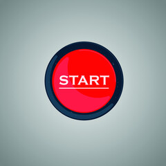 start button in grey red and black color 