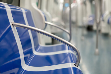 Interior of an empty subway carriage