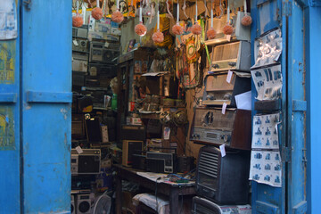In India a radio mechanic store that stores vintage radios and musical parts. Absolutely rare collections.