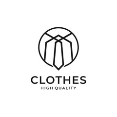 modern suits logo vector with elegant circle clean line