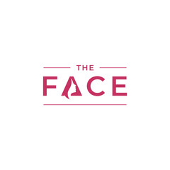 wordmark face logo vector with smart negative space