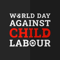 World day against child labour background with children as a worker. Flat style vector illustration concept of stop child exploitation campaign for poster and banner.