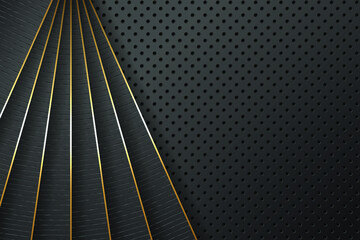 Obraz premium Black abstract graphic design. Geometric dark layers with texture. Vector EPS10