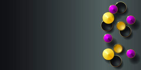 Black abstract graphic design. Dark texture background with geometric shapes. Vector EPS10