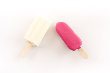 Ice cream and white background