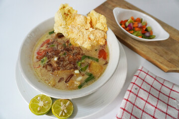 Soto Betawi. Traditional beef and offal soup from Betawi, Jakarta.