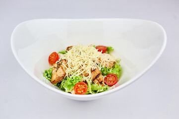 A bowl of food on a plate