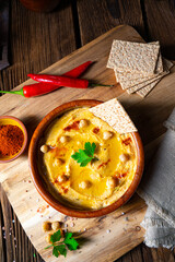 Delicious hummus paste with lemon and chilli