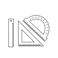 Set of lines for school and office drawing, black outline white background, isolated vector illustration, design, icon, coloring