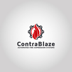 automated fire suppression systems logo template design