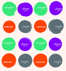 Grunge post Stamps Collection, Circles. Banners, Insignias , Logos, Icons, Labels and Badges Set . vector distress textures.blank shapes.
