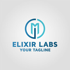 Letter GM vector modern logo design template