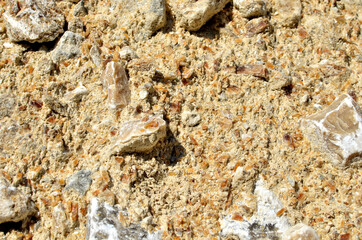 Natural gray gypsum stone. Close up image of stones with black and white. Industrial mining area. Limestone mining, quarry - Imagen