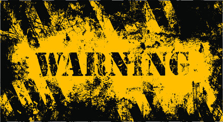 grunge background with warning sign