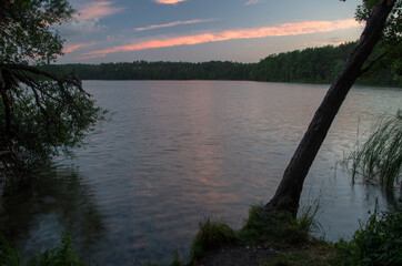 sunset over the lake