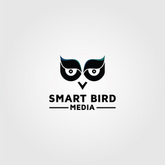 Owl logo design, photography media vector template 03