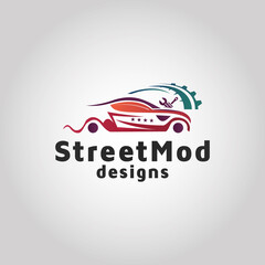 car repair shop logo vector design template