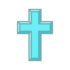 Cross religion icon vector