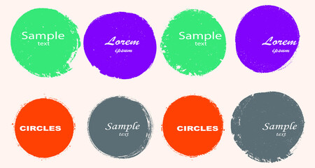 Grunge post Stamps Collection, Circles. Banners, Insignias , Logos, Icons, Labels and Badges Set . vector distress textures.blank shapes.