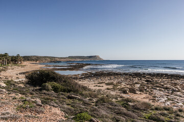 beautiful Mediterranean coast of Ayia Napa in winter