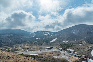 吾妻小富士からみた浄土平駐車場