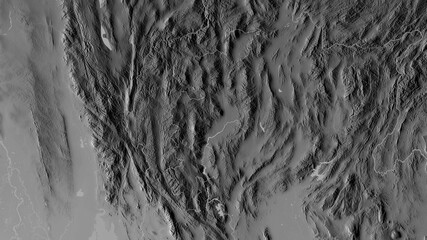 Fototapeta premium Chiang Mai, Thailand - outlined. Grayscale