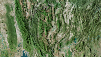 Chiang Mai, Thailand - outlined. Satellite