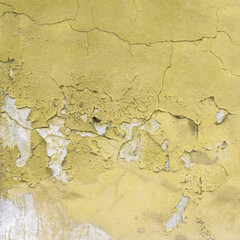 Old peeled yellow wall